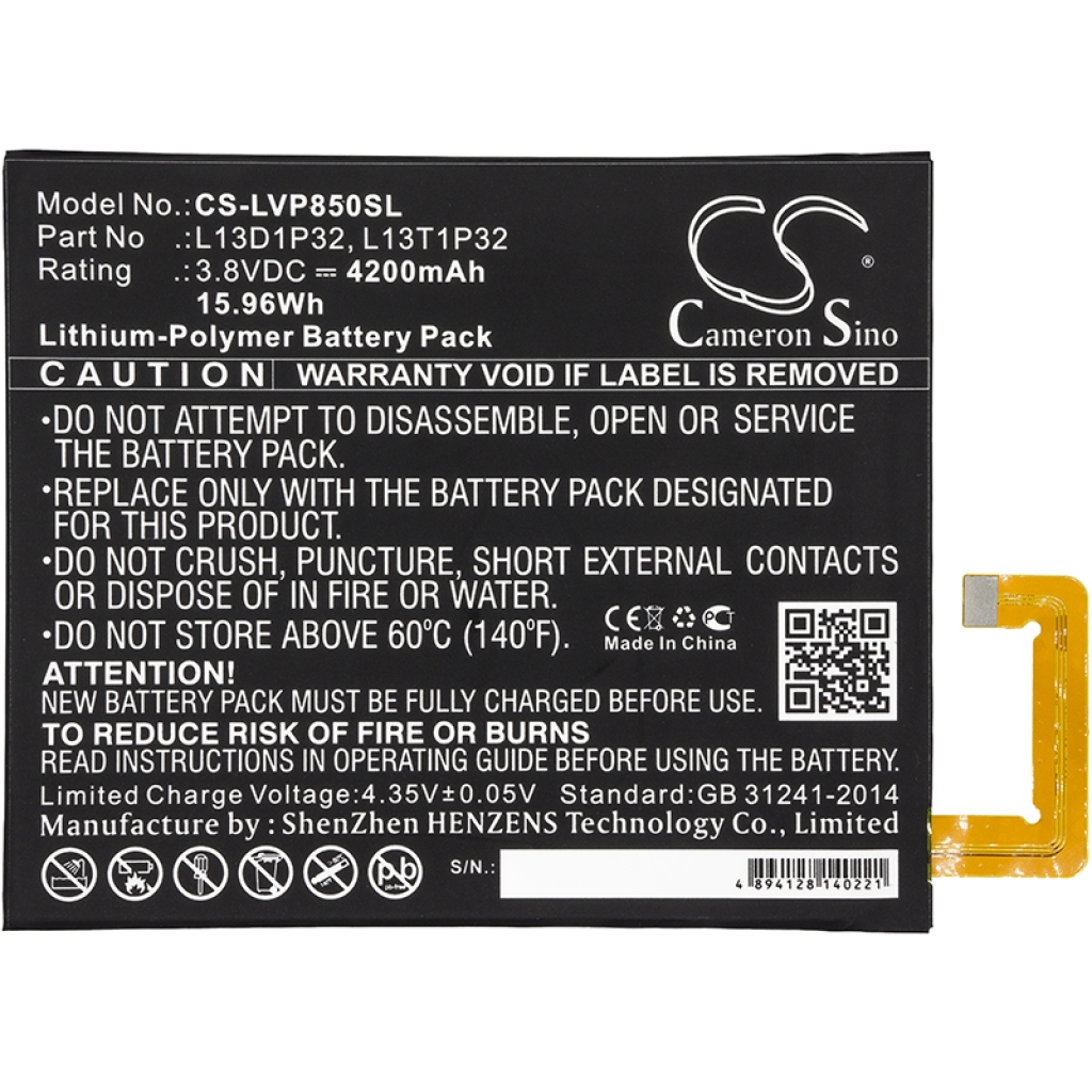 Batería de la tableta Lenovo CS-LVP850SL