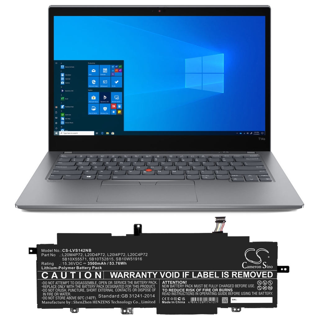 Batería para portátil Lenovo CS-LVS142NB