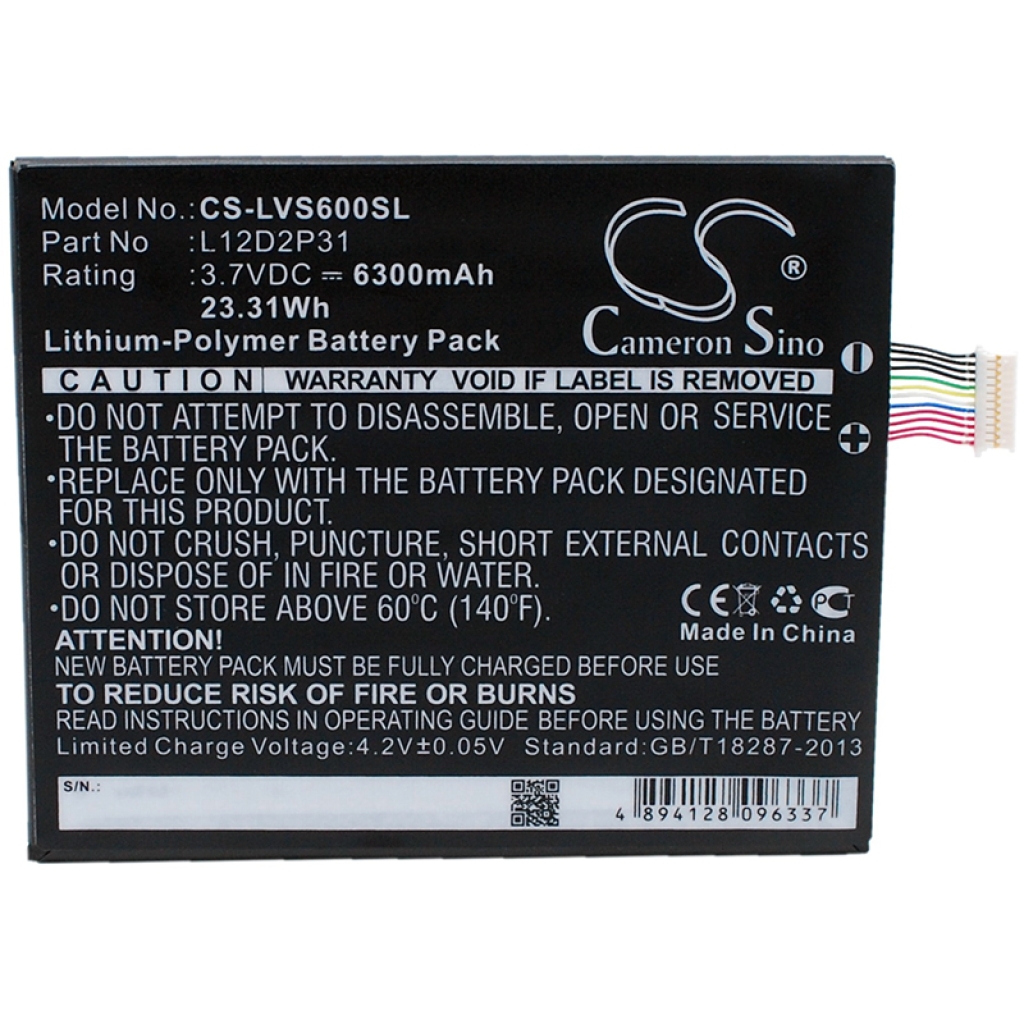Batería de la tableta Lenovo CS-LVS600SL