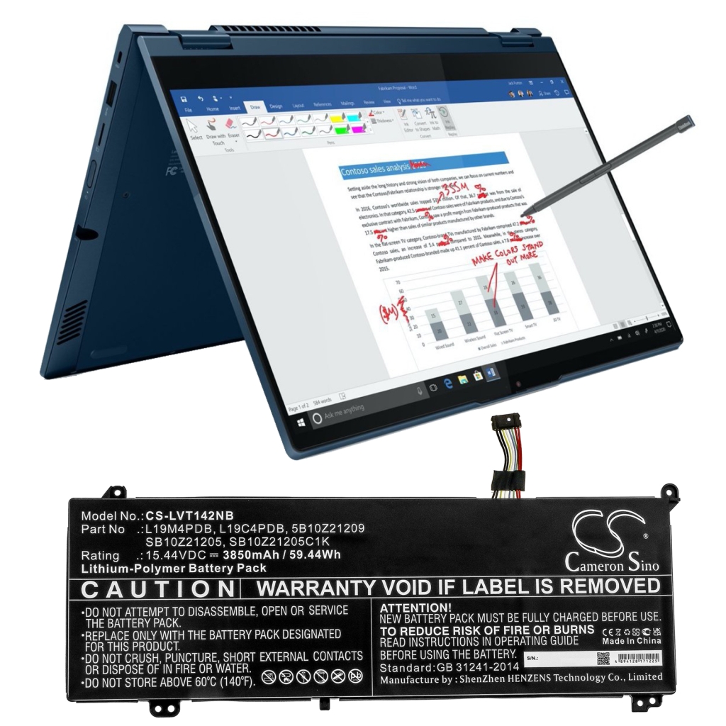 Batería para portátil Lenovo CS-LVT142NB