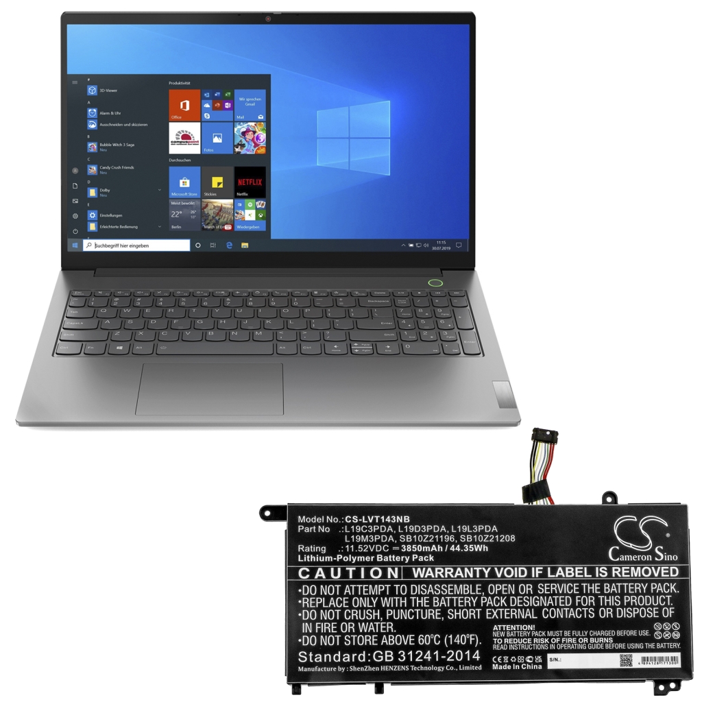 Batería para portátil Lenovo CS-LVT143NB