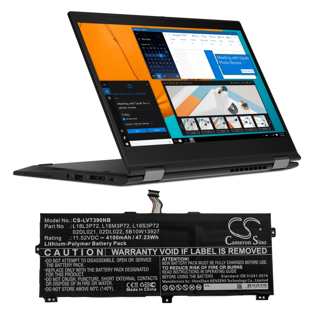 Batería para portátil Lenovo CS-LVT390NB
