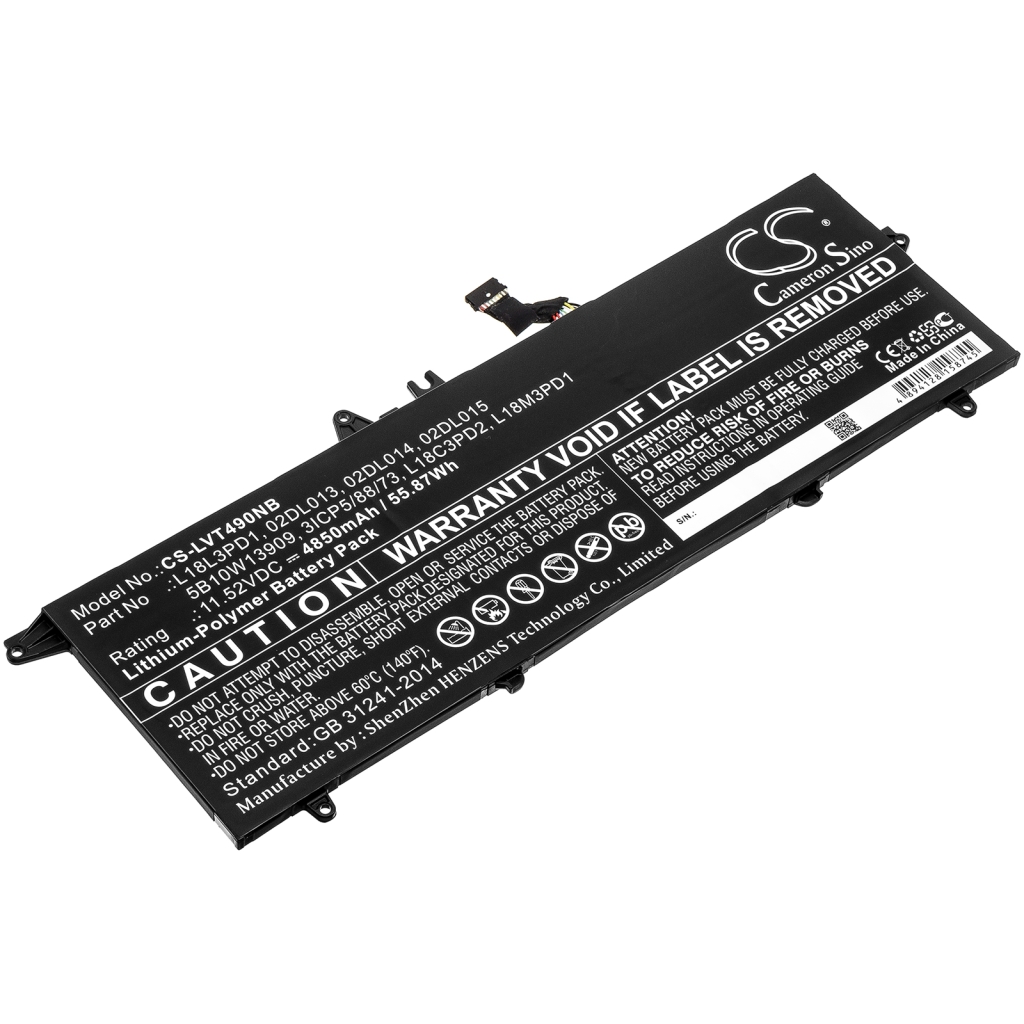 Batería para portátil Lenovo ThinkPad T490s(20NX000RCD)