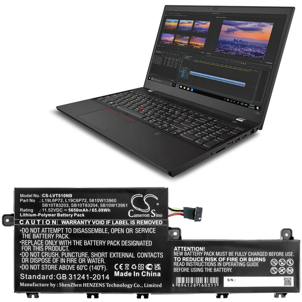 Batería para portátil Lenovo CS-LVT510NB