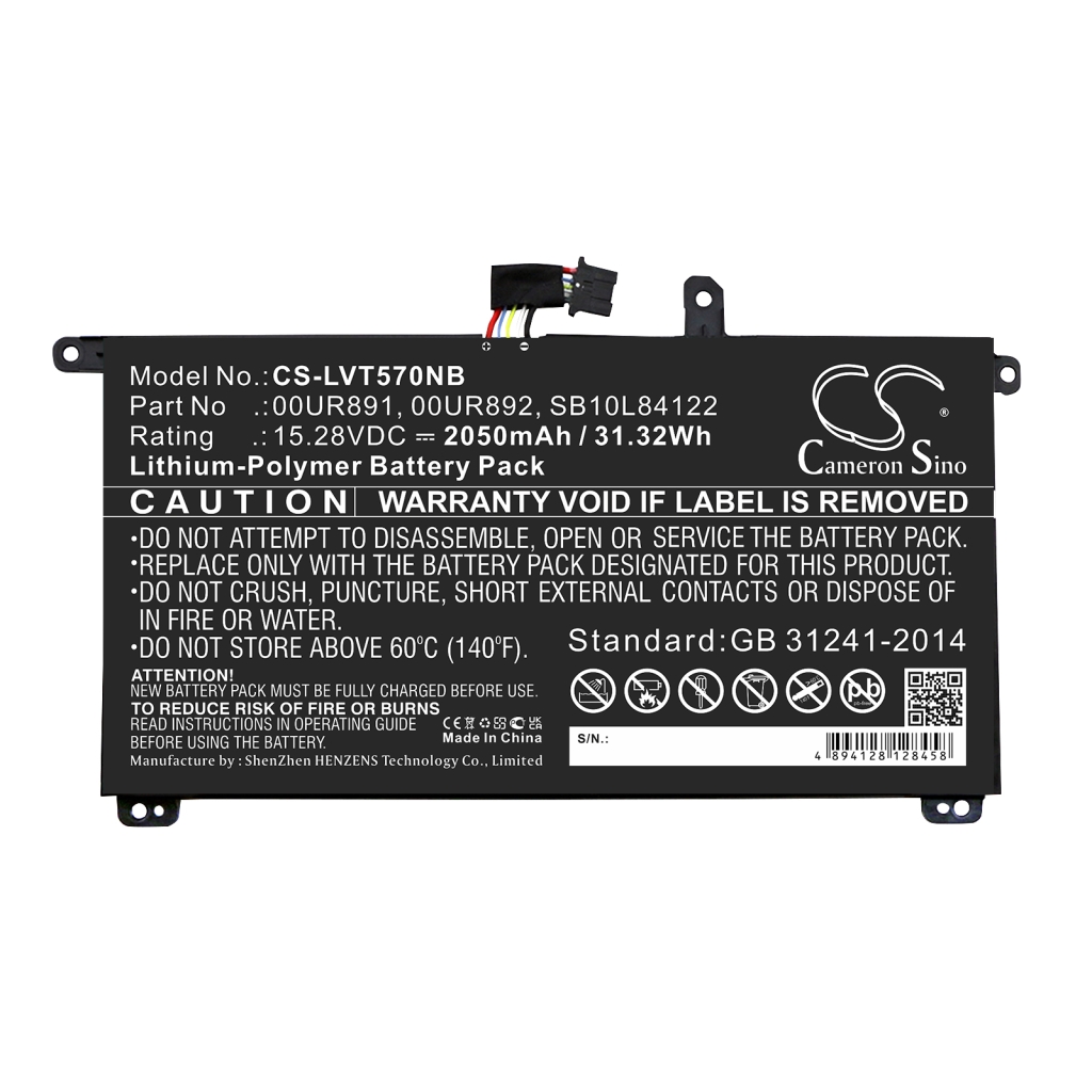 Batería para portátil Lenovo ThinkPad T580(20L9A006CD)
