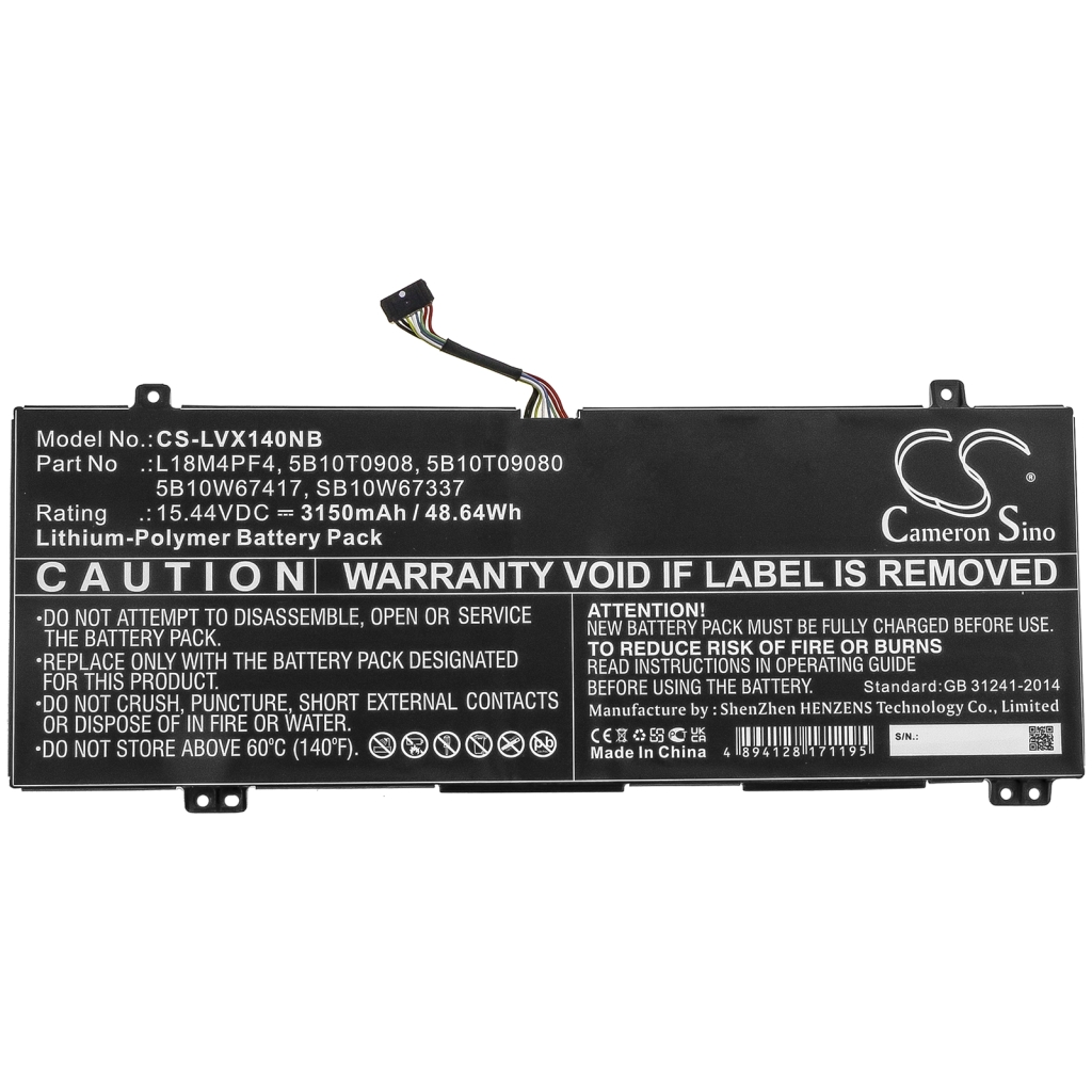 Batería para portátil Lenovo CS-LVX140NB