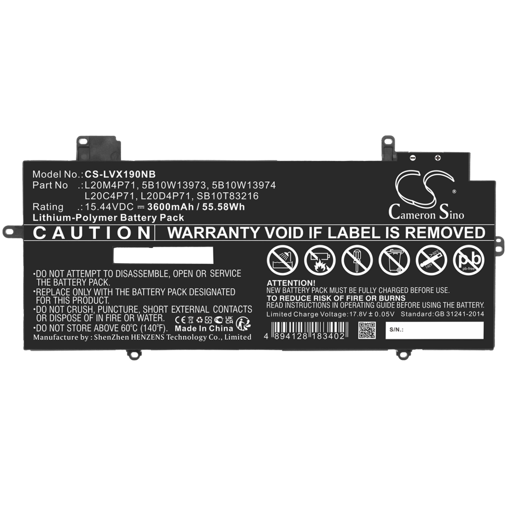 Batería para portátil Lenovo CS-LVX190NB