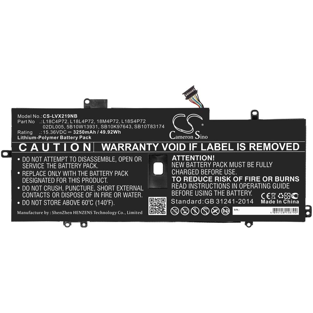 Batería para portátil Lenovo CS-LVX219NB