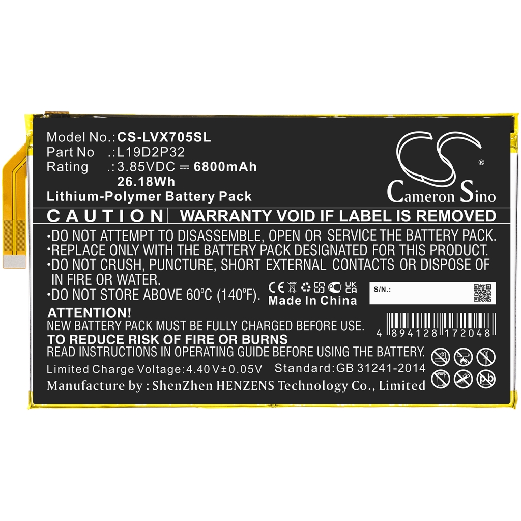 Batería de la tableta Lenovo CS-LVX705SL