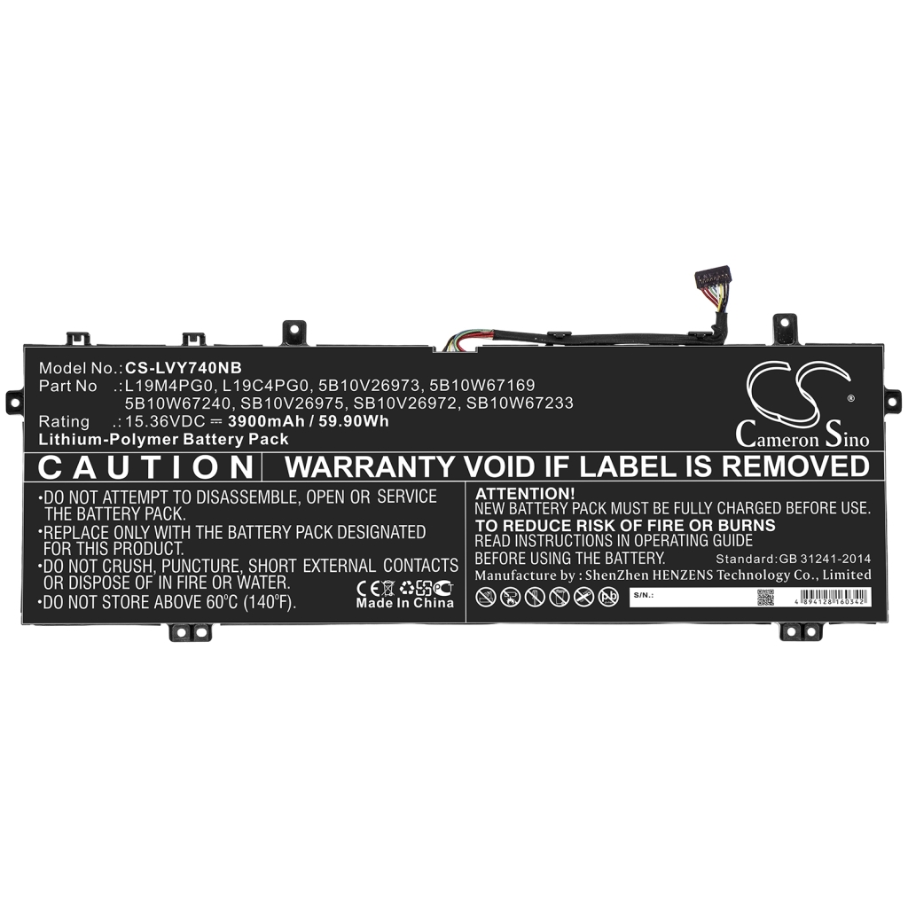 Batería para portátil Lenovo CS-LVY740NB