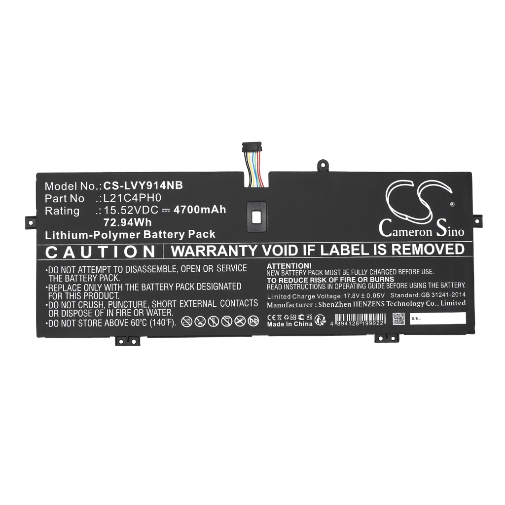 Batería para portátil Lenovo CS-LVY914NB