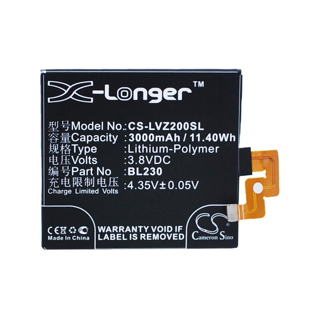 Batería del teléfono móvil Lenovo CS-LVZ200SL