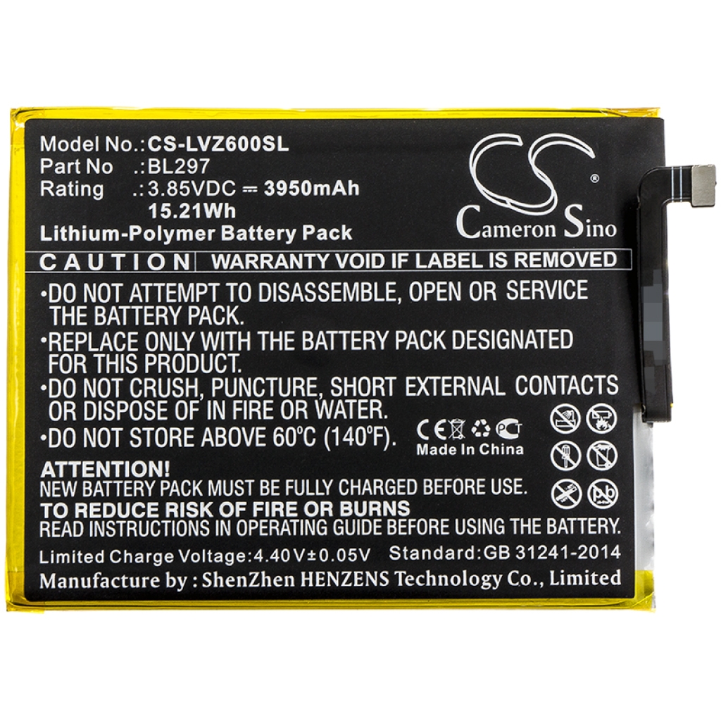 Batería del teléfono móvil Lenovo CS-LVZ600SL