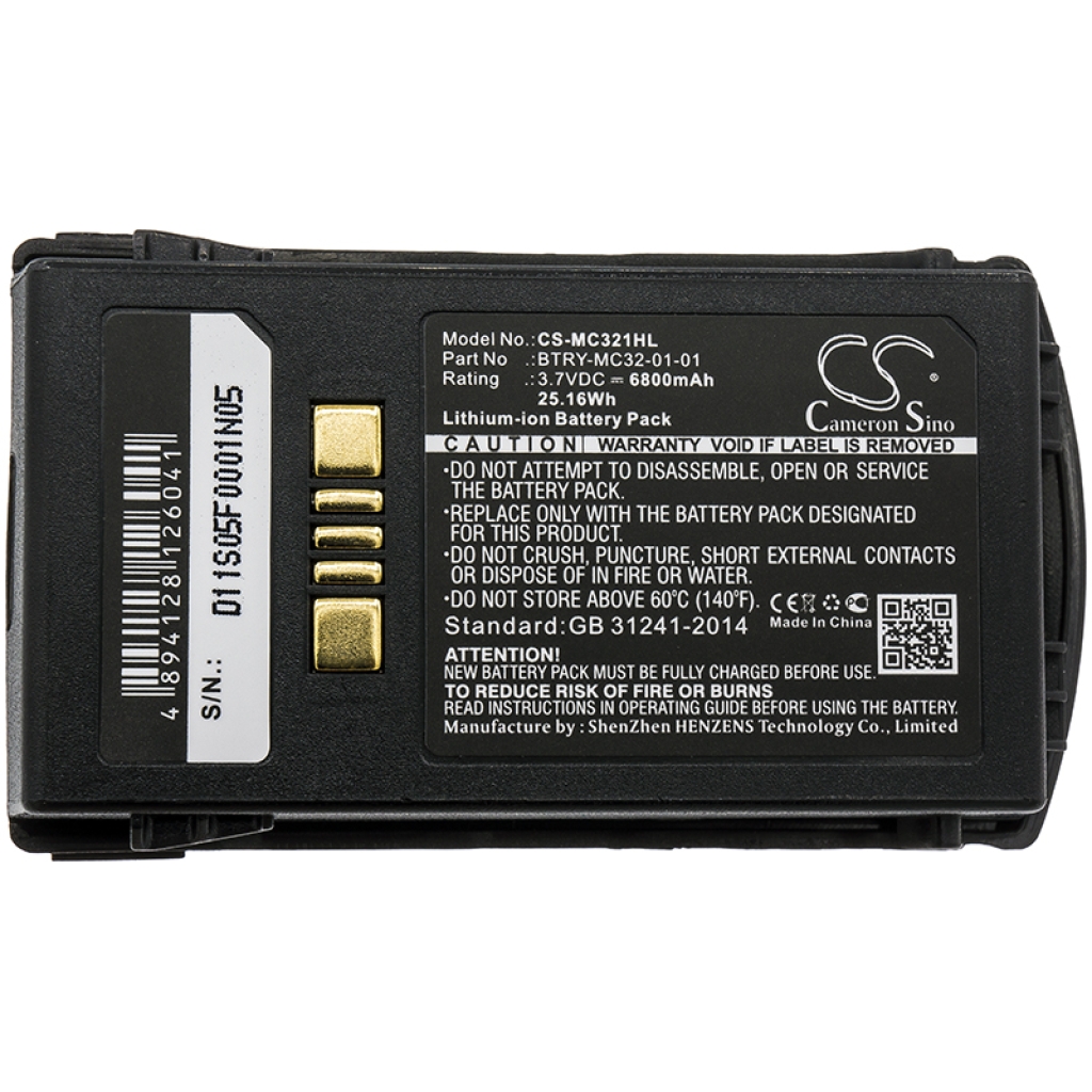 Batería de código de barras, escáner Zebra MC32N0