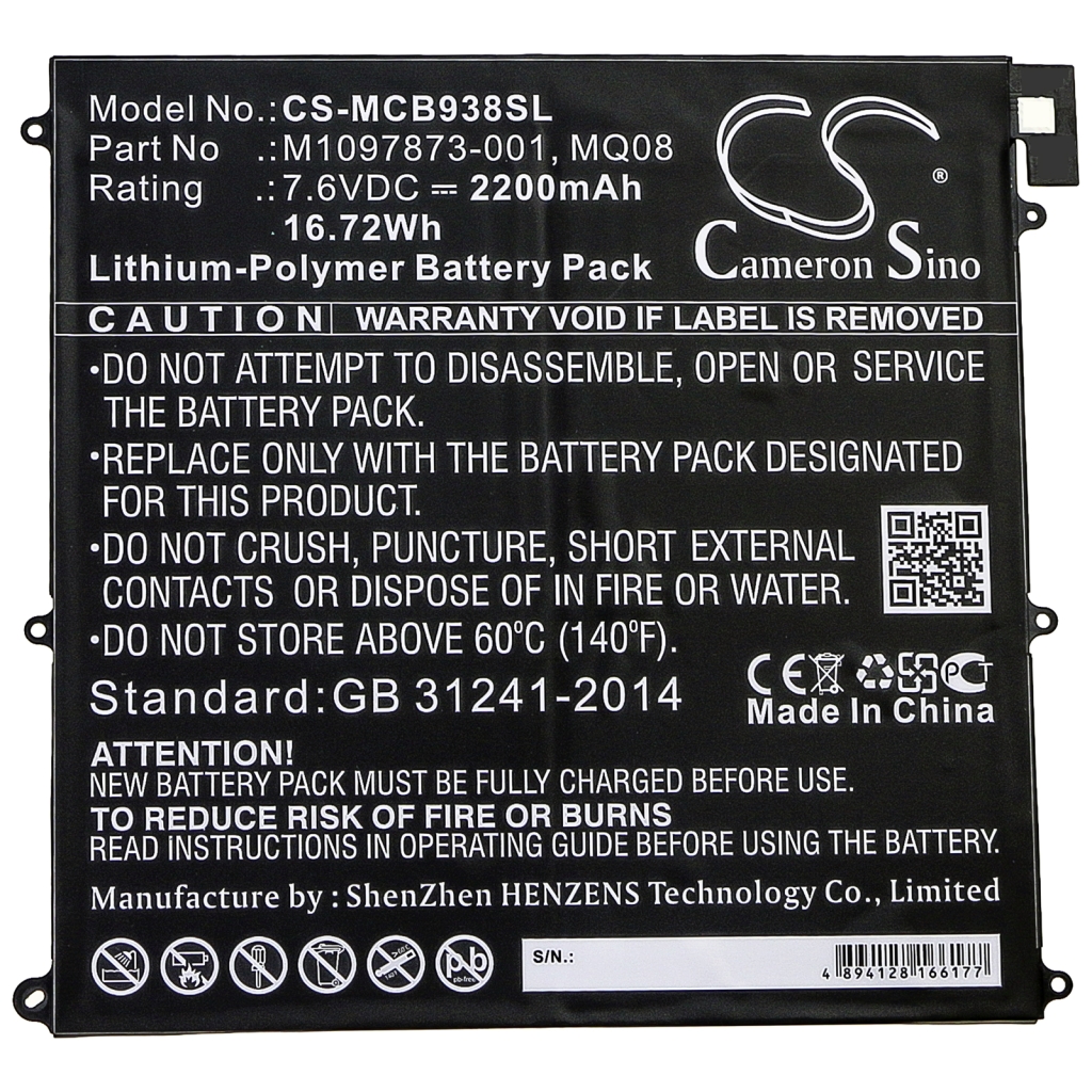 Batería de la tableta Microsoft CS-MCB938SL