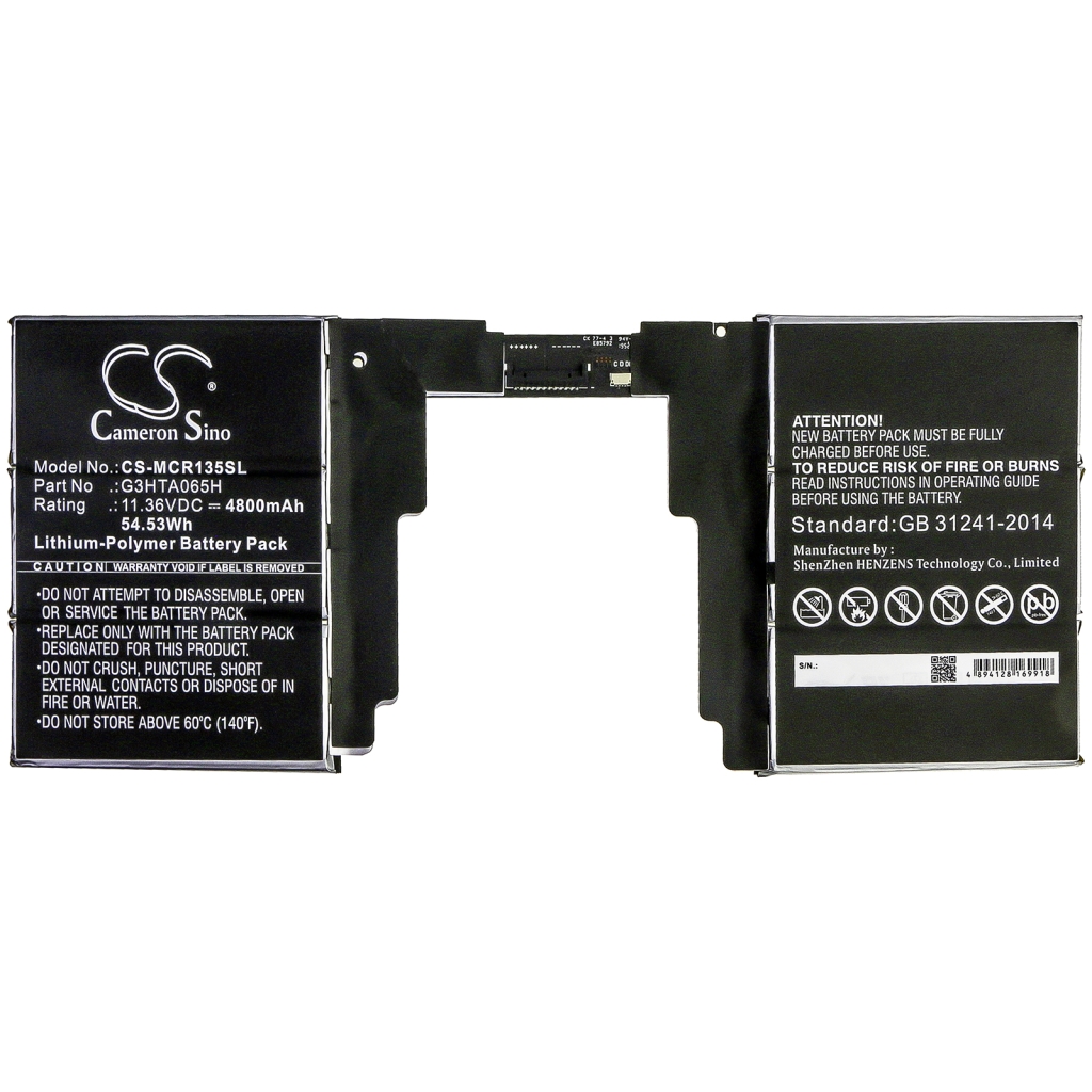 Batería de la tableta Microsoft CS-MCR135SL