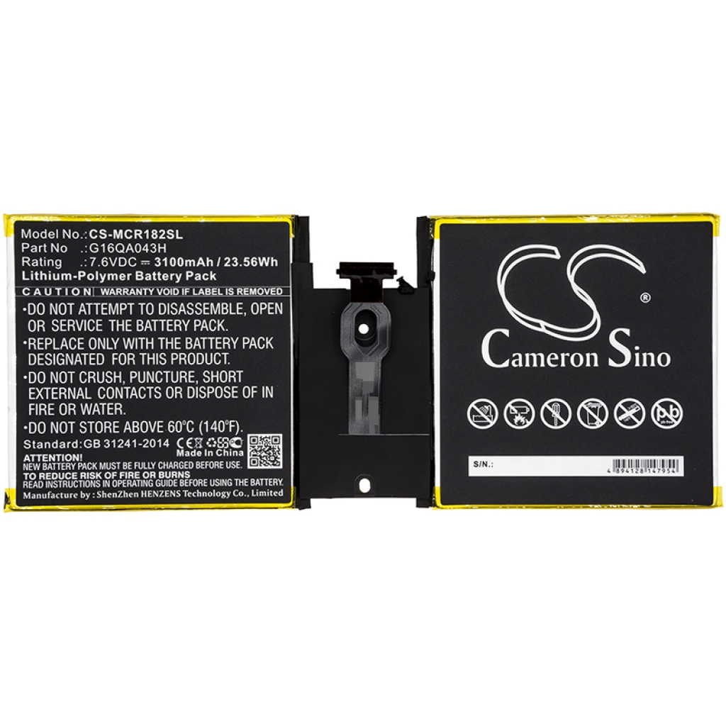 Batería de la tableta Microsoft CS-MCR182SL