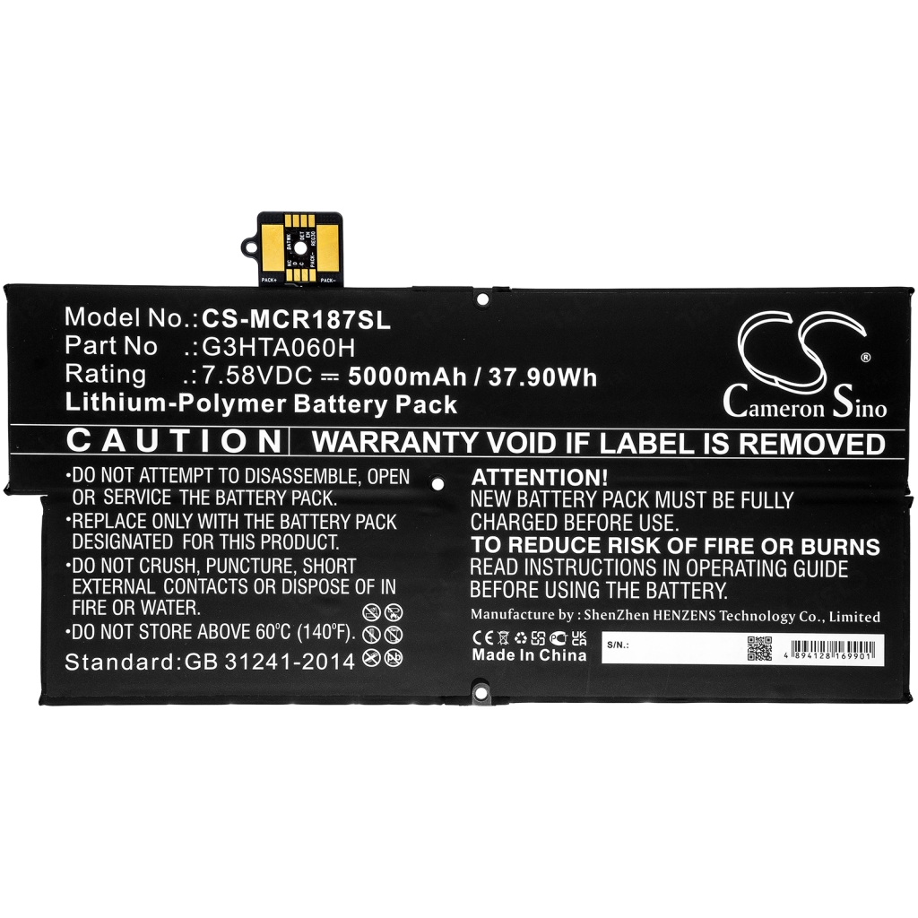 Batería de la tableta Microsoft CS-MCR187SL