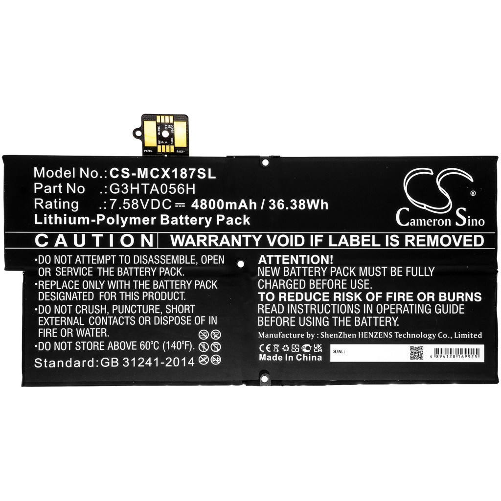 Batería de la tableta Microsoft CS-MCX187SL