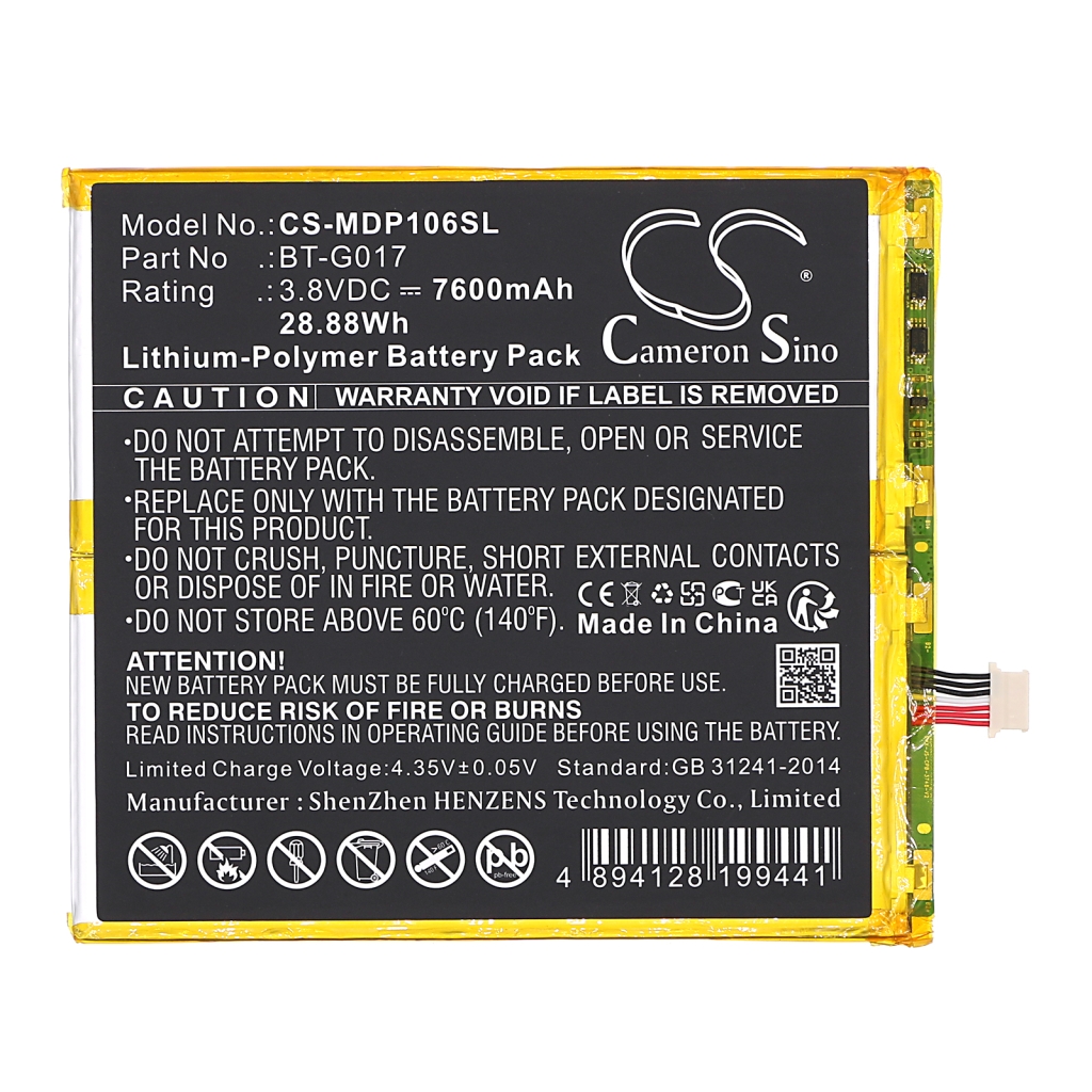 Batería de la tableta Medion CS-MDP106SL
