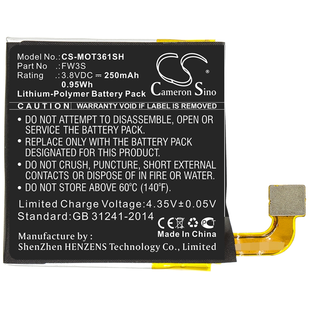 Batería Smartwatch Motorola CS-MOT361SH