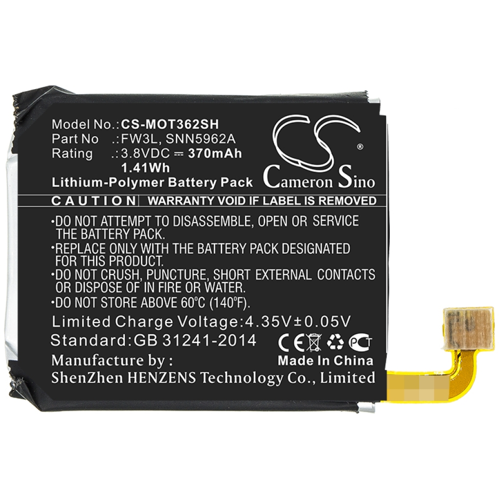 Batería Smartwatch Motorola CS-MOT362SH