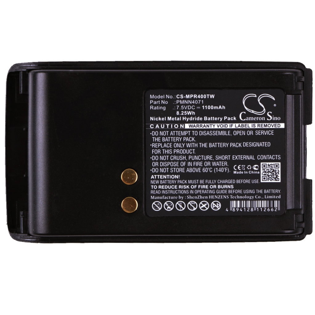 Batería de radio de dos vías Motorola CS-MPR400TW