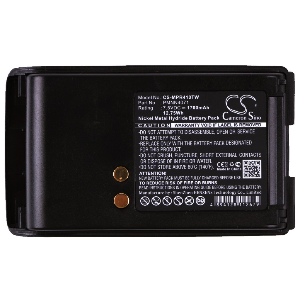 Batería de radio de dos vías Motorola CS-MPR410TW