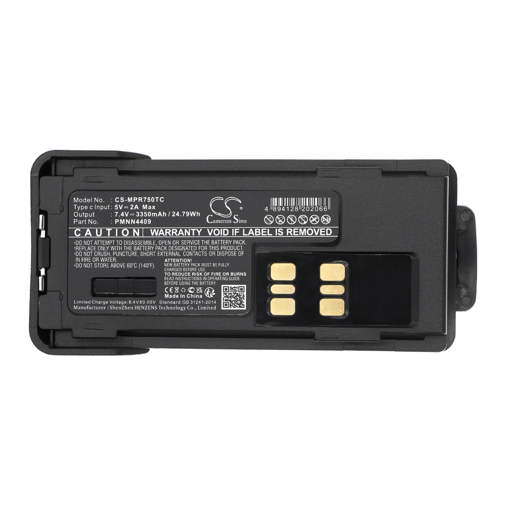 Batería de radio de dos vías Motorola CS-MPR750TC