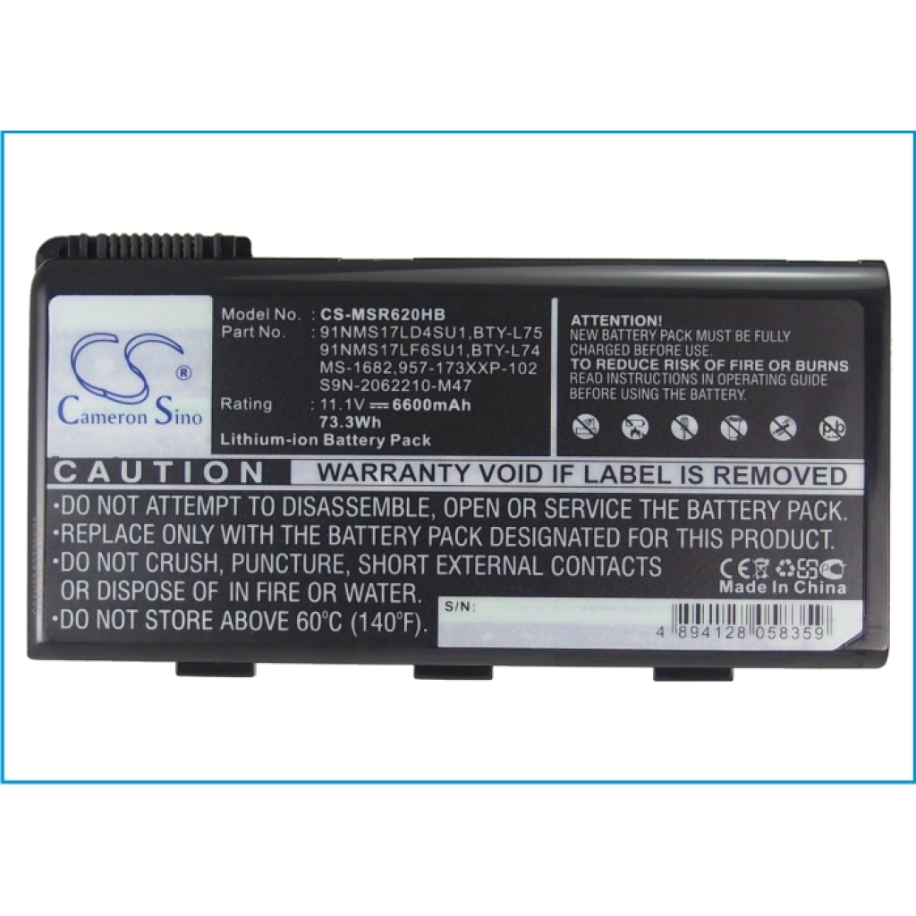 Batería para portátil MSI MS-1683