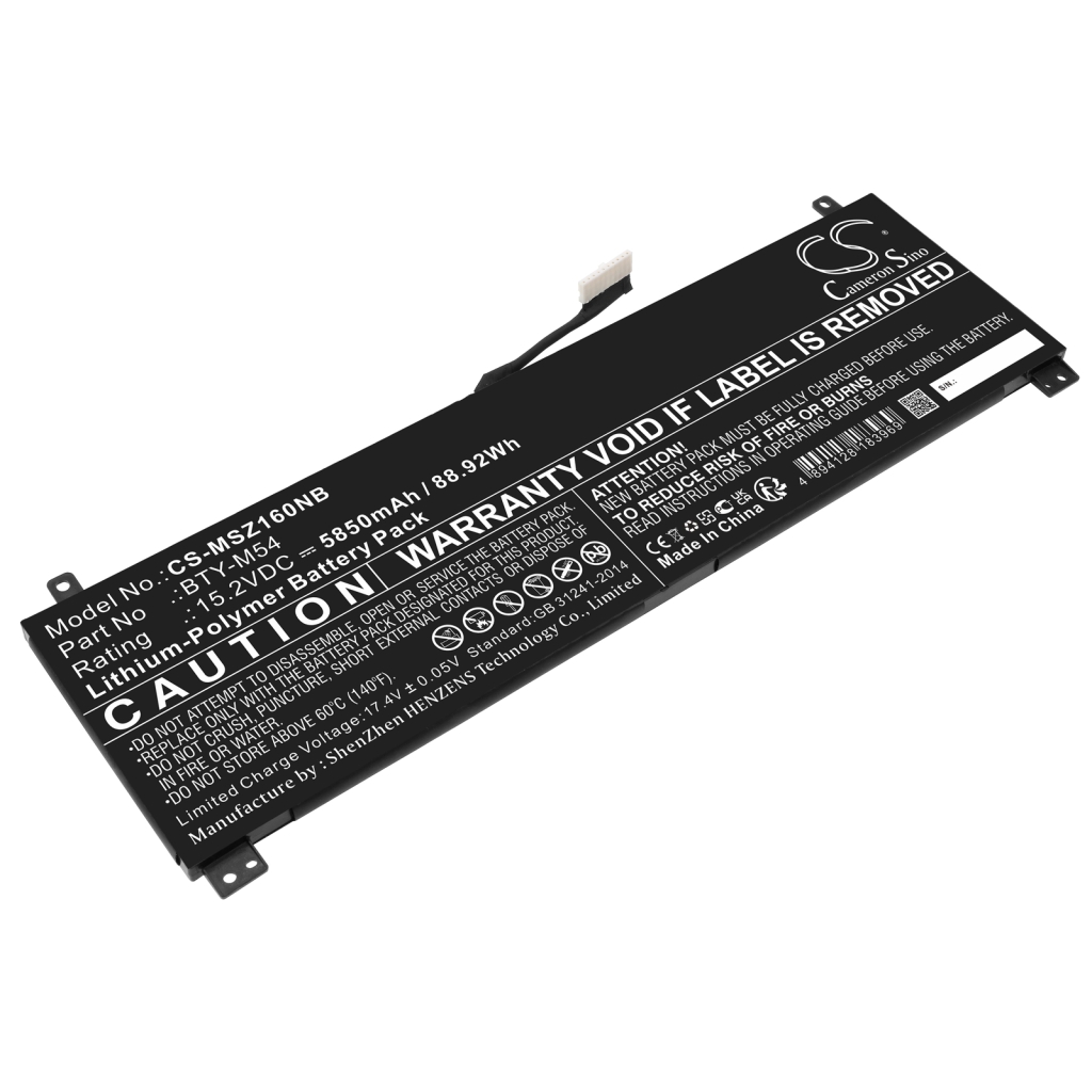 Batería para portátil MSI CS-MSZ160NB