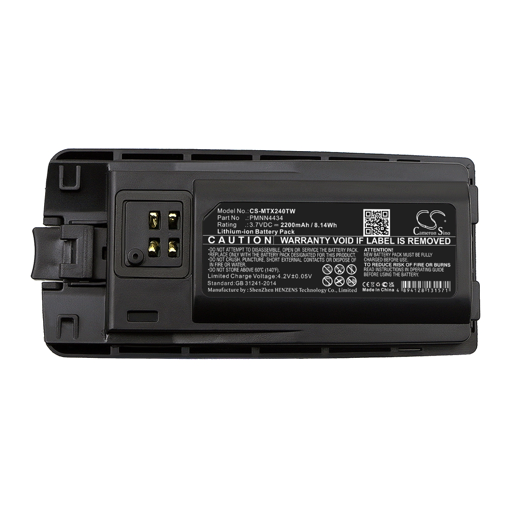 Batería de radio de dos vías Motorola CS-MTX240TW