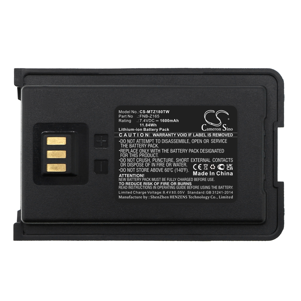 Batería de radio de dos vías Motorola CS-MTZ180TW