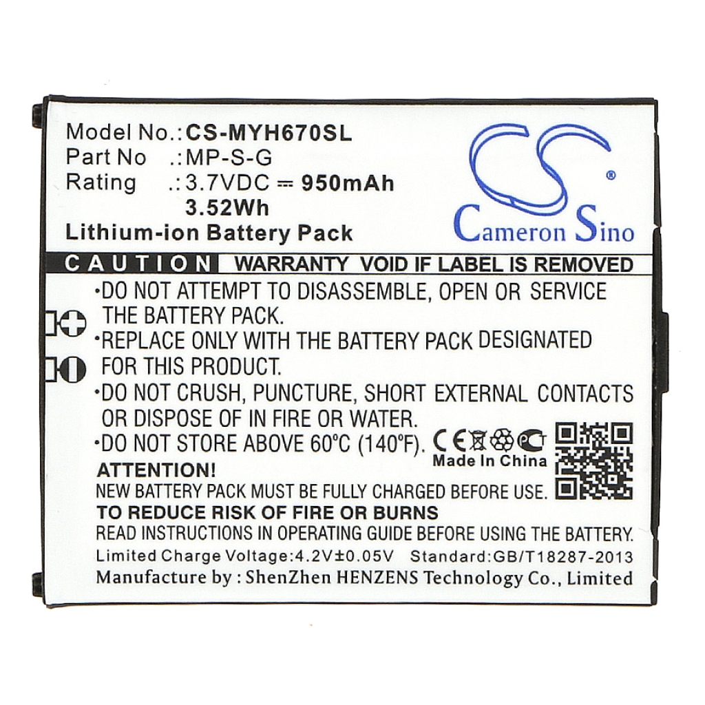 Batería del teléfono móvil Myphone CS-MYH670SL