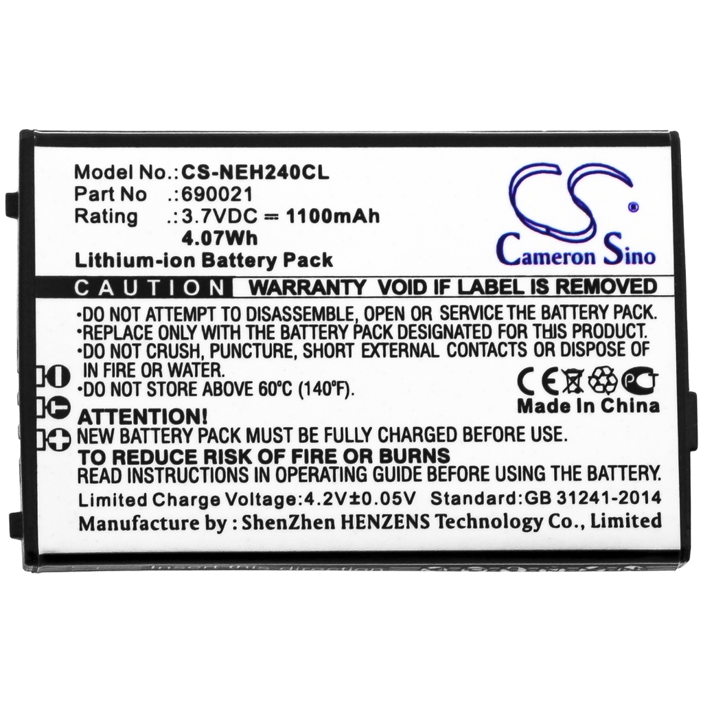 NEC Batería para teléfono inalámbrico CS-NEH240CL