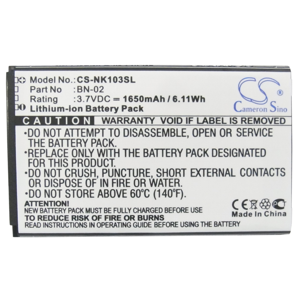 Batería del teléfono móvil Nokia CS-NK103SL