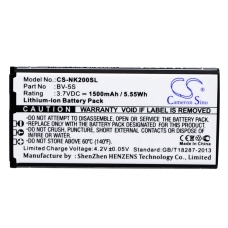 Reemplazo de batería compatible para Nokia BV-5S