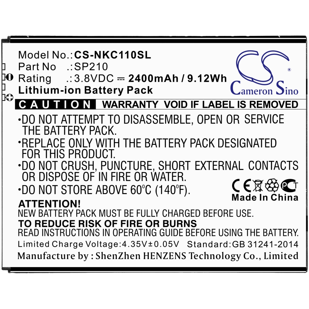 Batería del teléfono móvil Nokia CS-NKC110SL