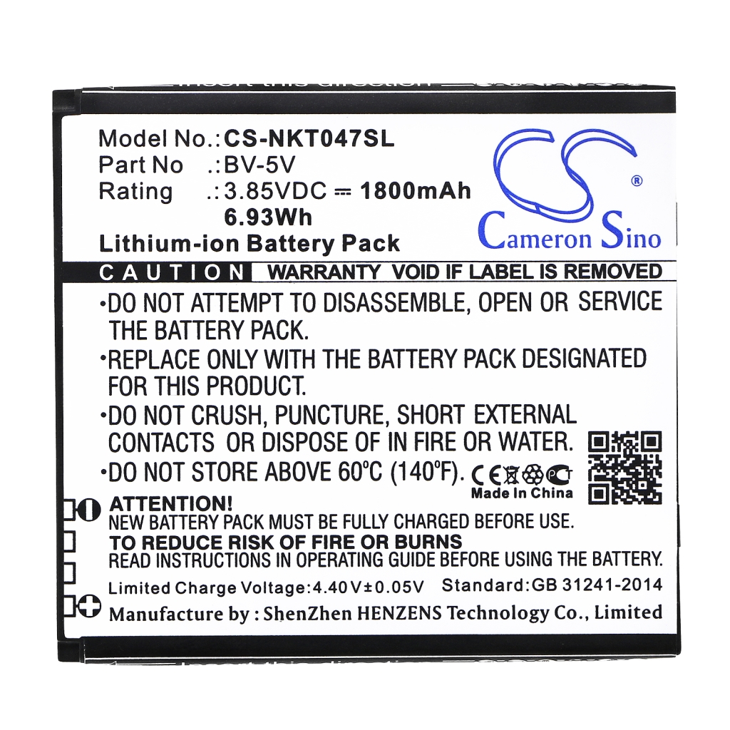 Batería del teléfono móvil Nokia CS-NKT047SL
