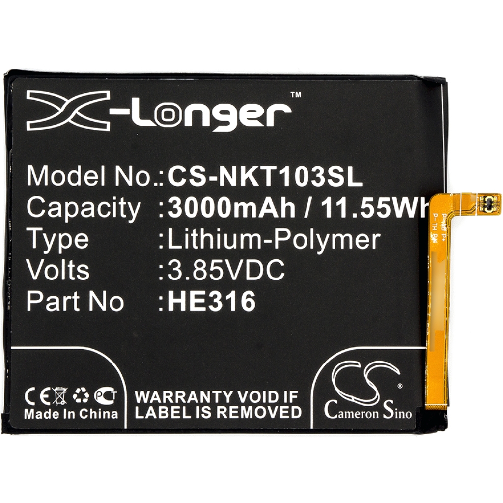 Batería del teléfono móvil Nokia CS-NKT103SL