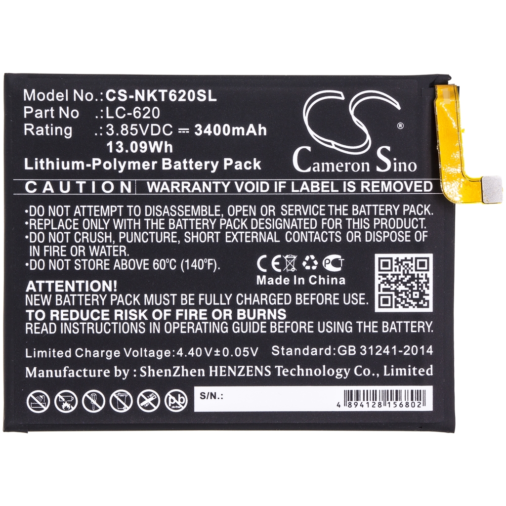 Batería del teléfono móvil Nokia CS-NKT620SL