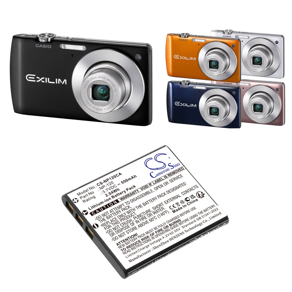 Batería de la cámara Casio Exilim EX-ZS10