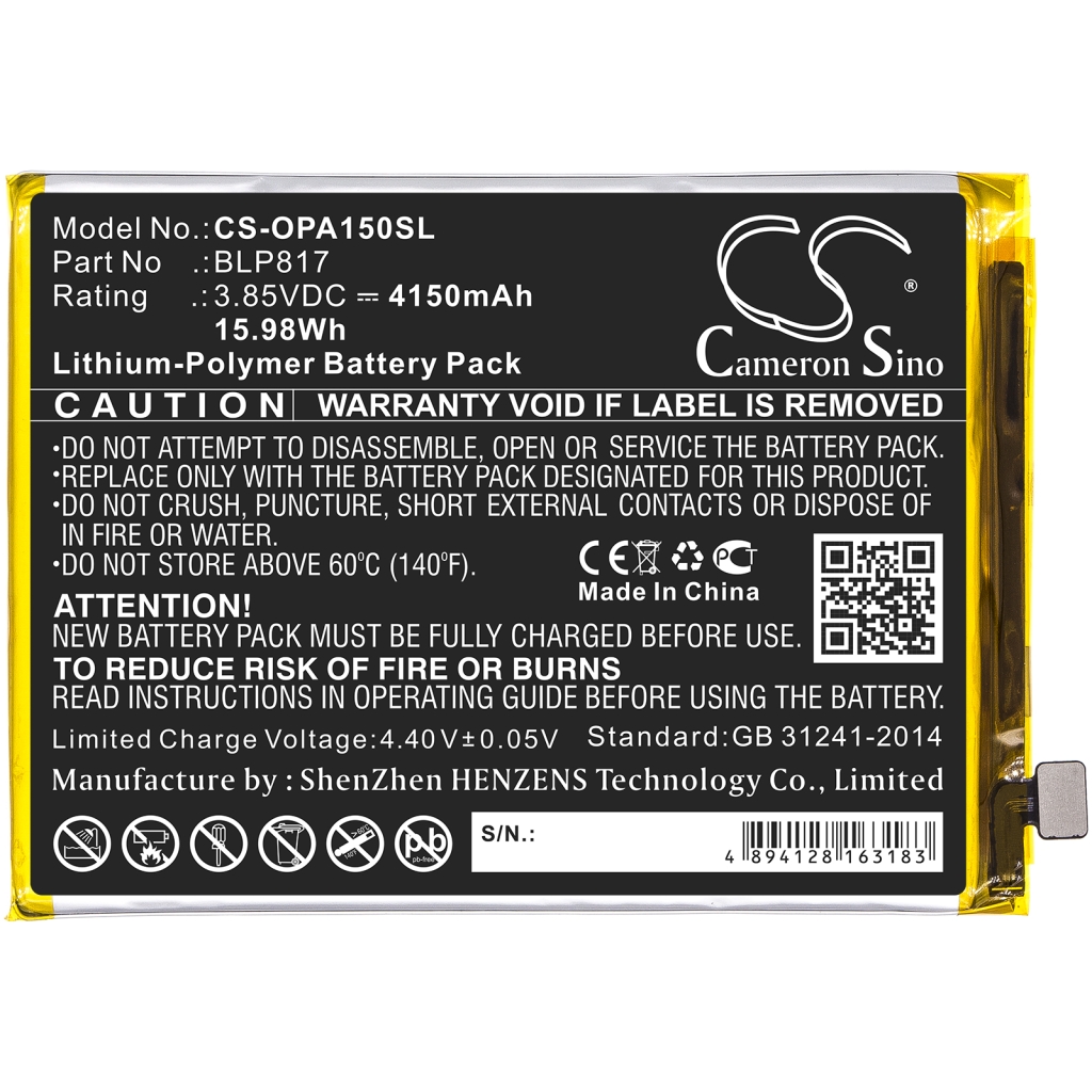 Batería del teléfono móvil OPPO CS-OPA150SL