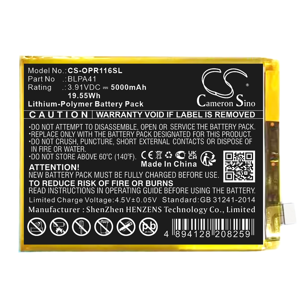Batería del teléfono móvil OPPO CS-OPR116SL