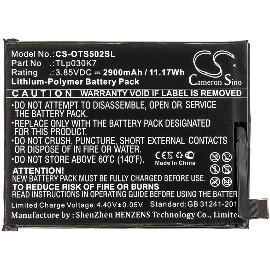 Batería del teléfono móvil Alcatel CS-OTS502SL