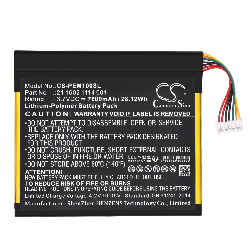 Batería de la tableta Partner CS-PEM100SL