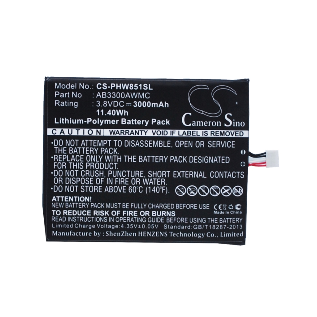 Batería del teléfono móvil Philips CS-PHW851SL