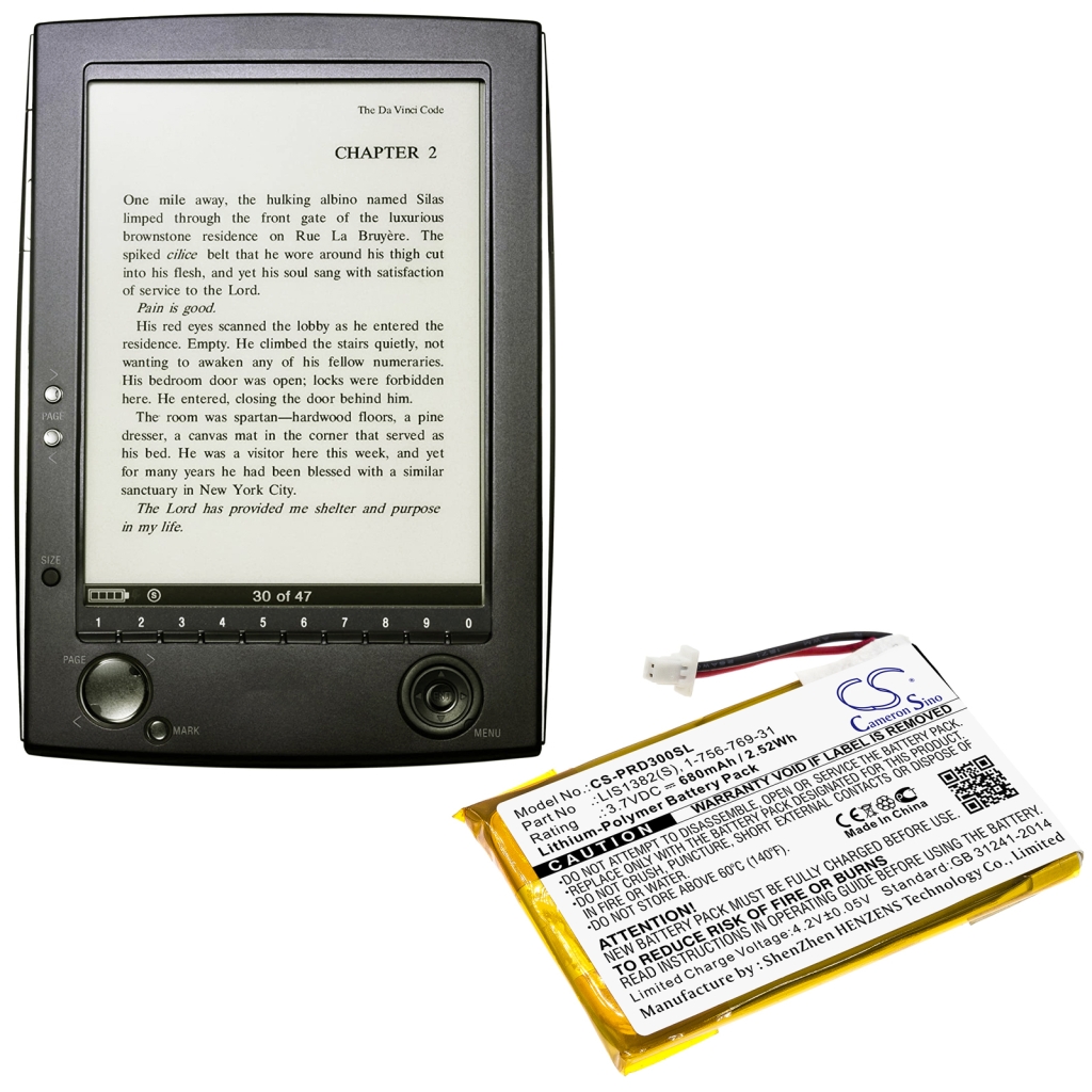 Batería Ebook, eReader Sony CS-PRD300SL