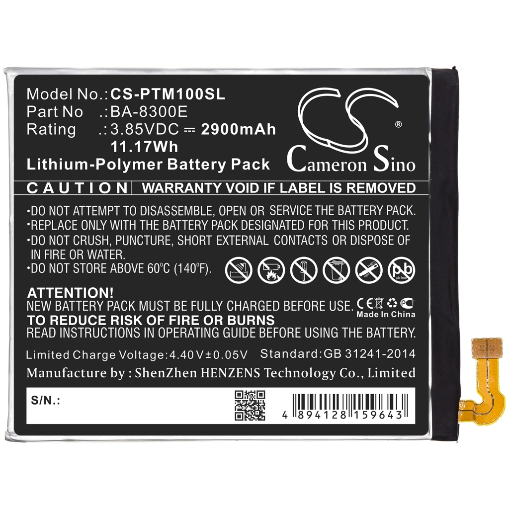 Batería del teléfono móvil Pantech CS-PTM100SL