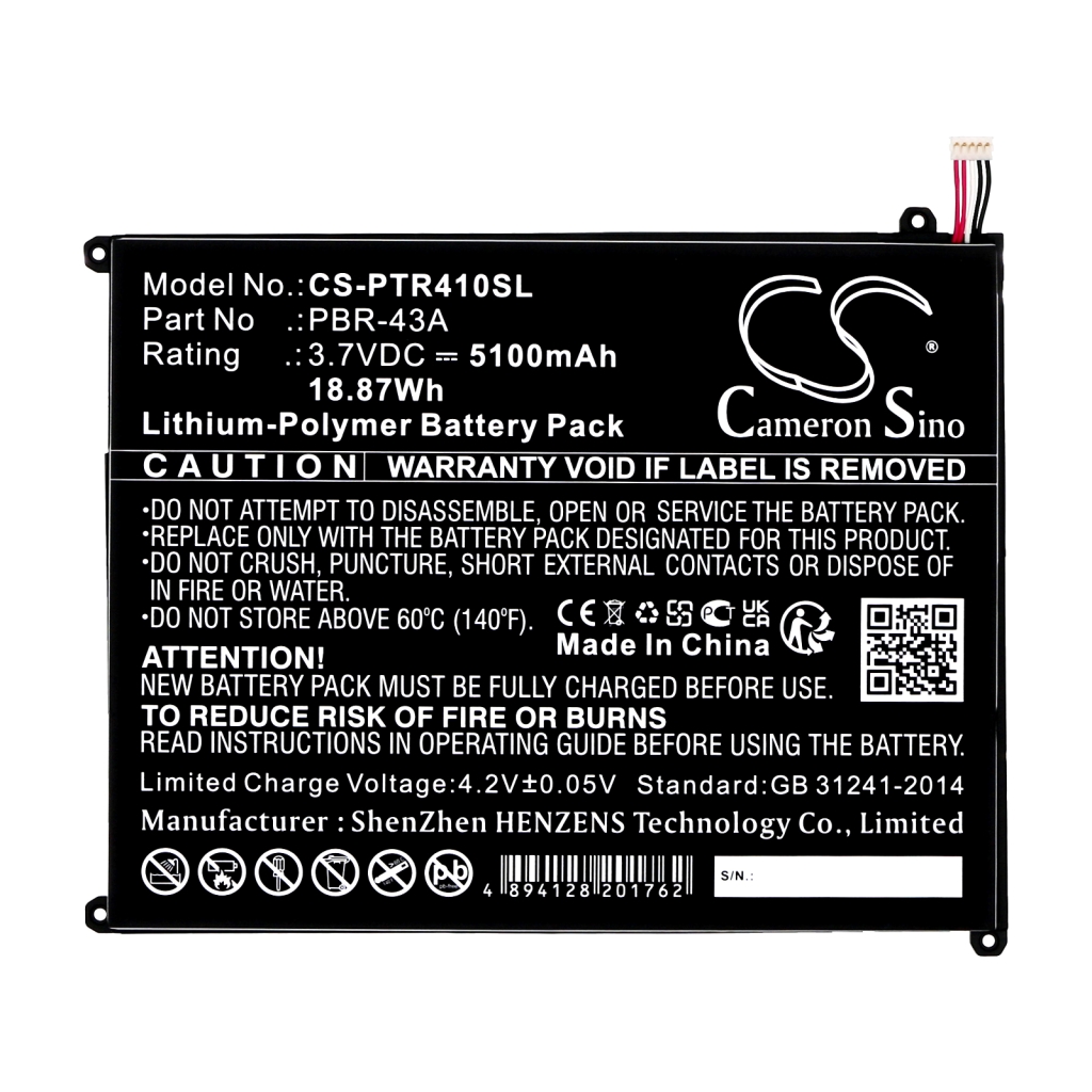 Batería de la tableta Pantech CS-PTR410SL